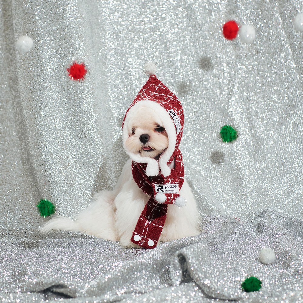 聖誕兩用圍巾帽 (兩色)