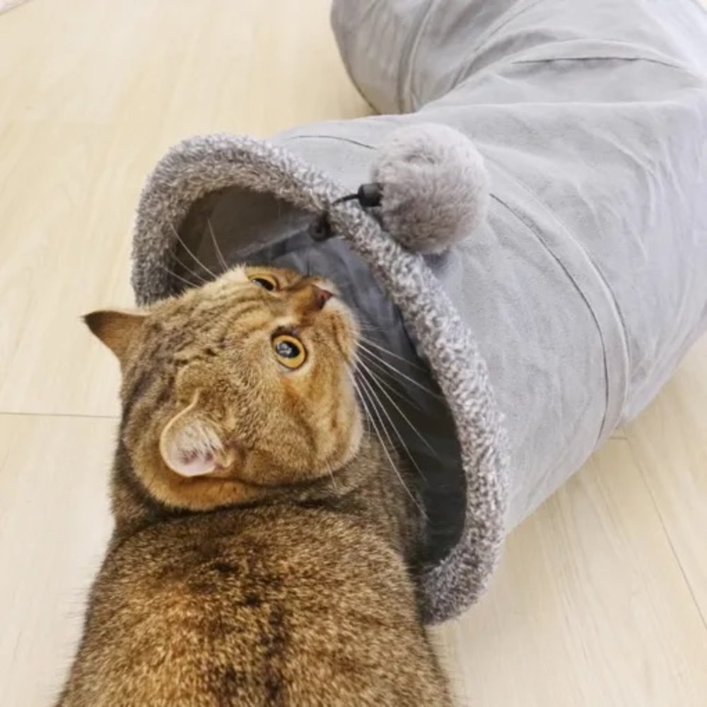 S型靜音可折疊貓隧道