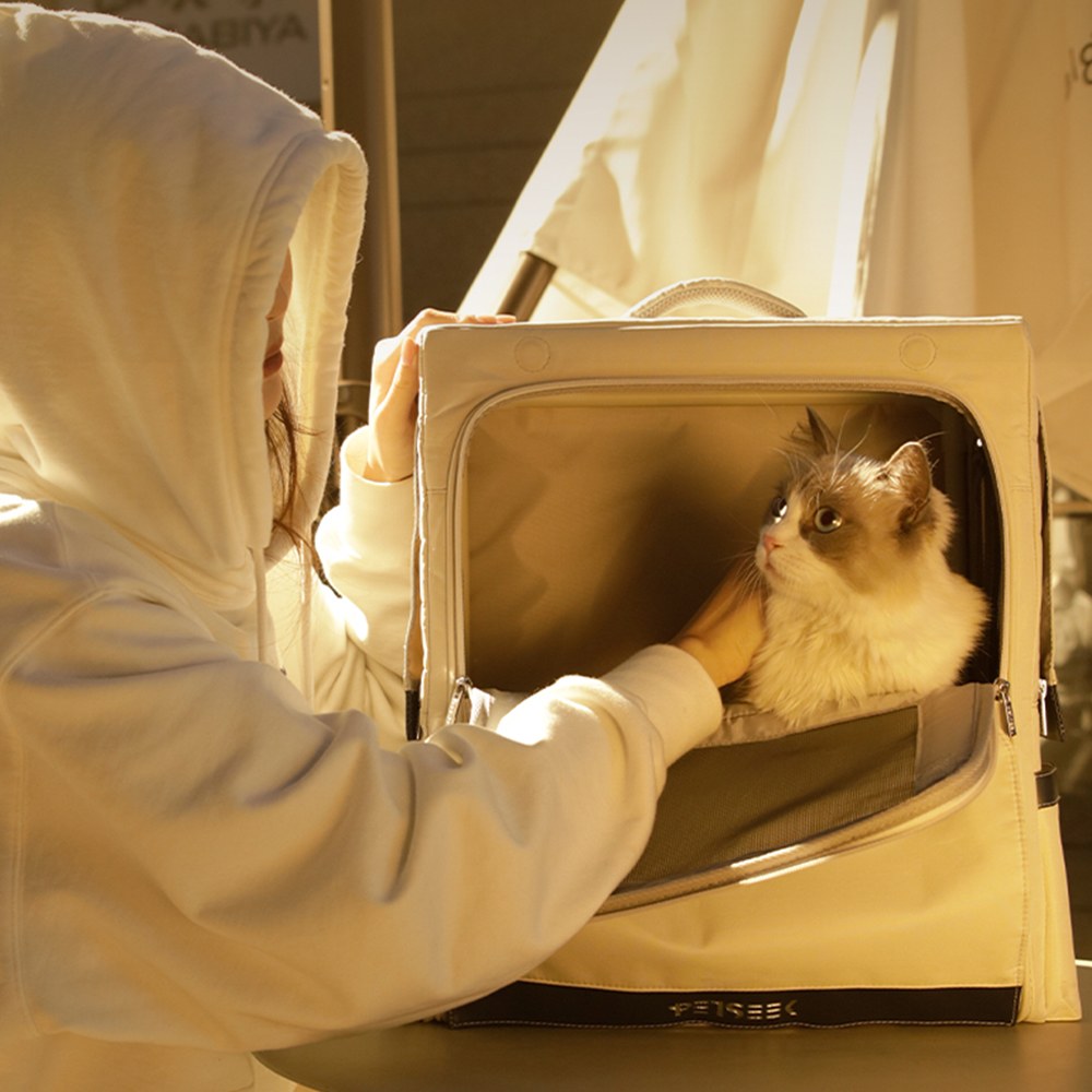 簡約骨架雙肩寵物包