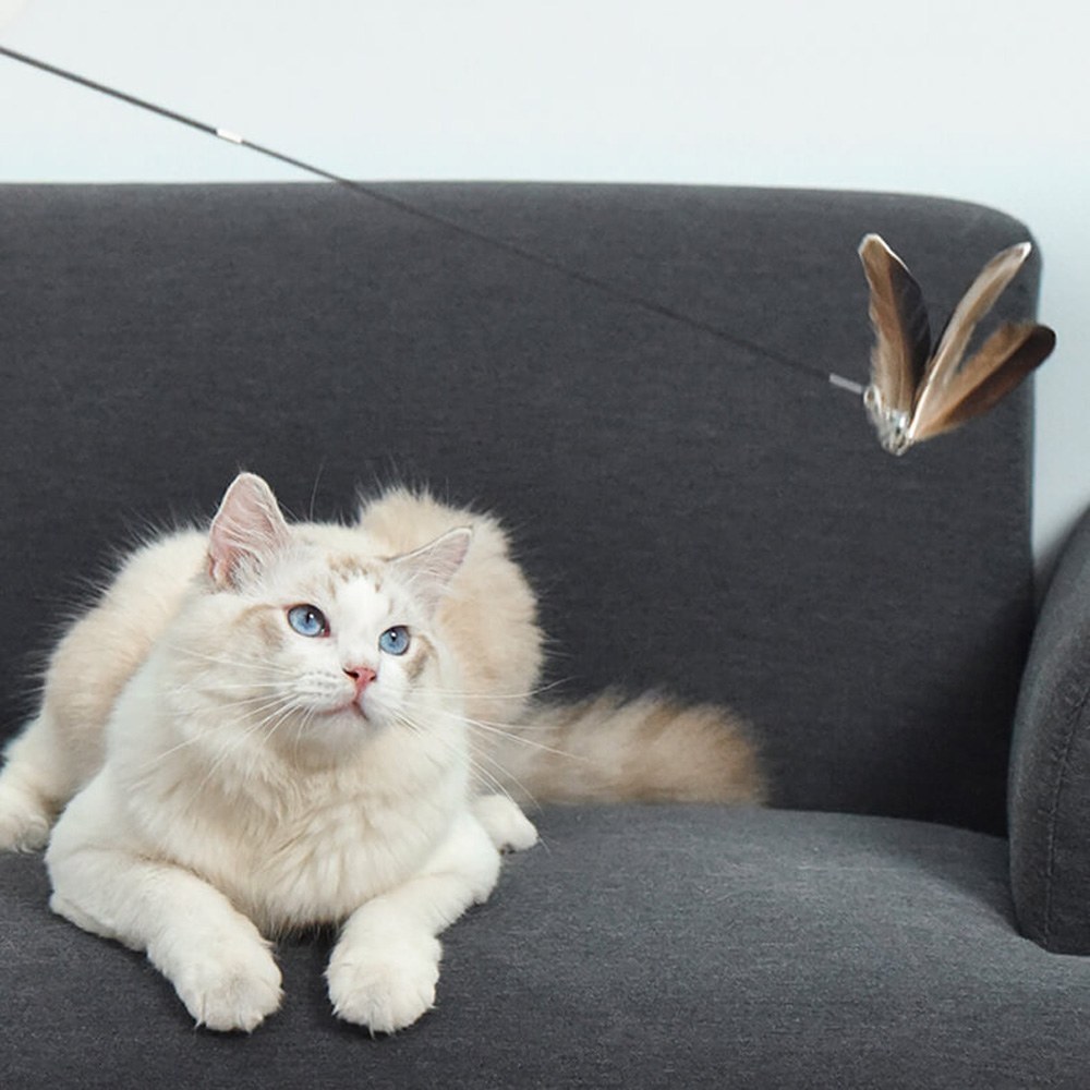 伸縮玻纖桿木柄逗貓棒