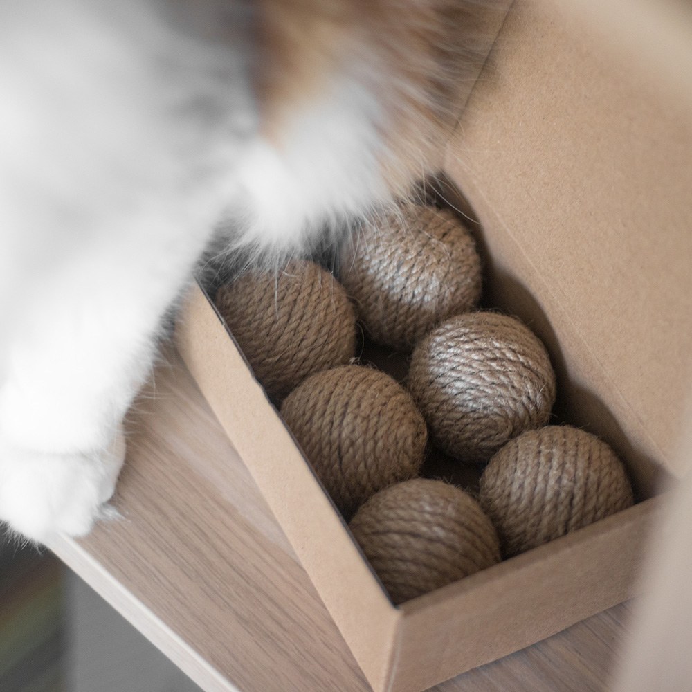 麻繩逗貓球 - 響鈴款 (6入)