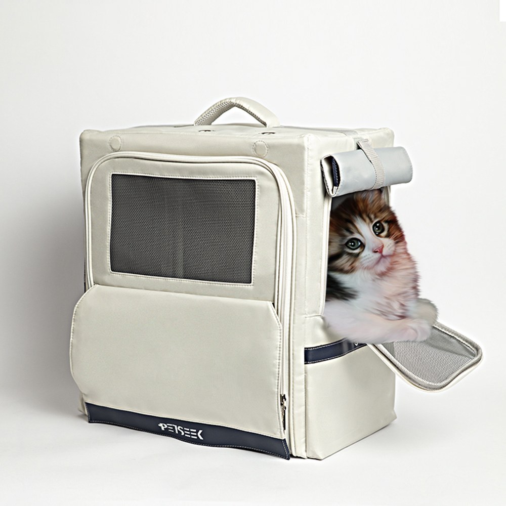 簡約骨架雙肩寵物包