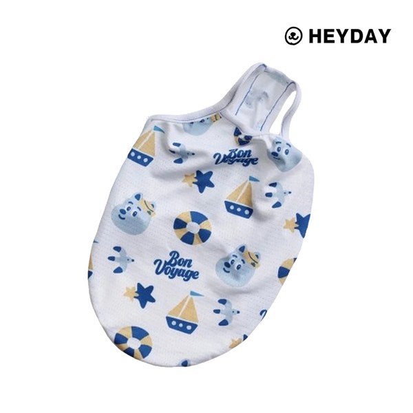 Bon Voyage 毛孩涼感衣 - 白色印花