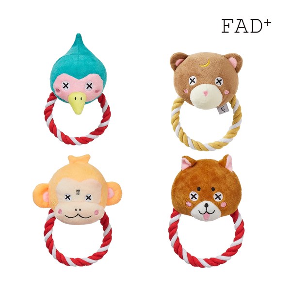 汪汪耐咬發聲玩具 繩結環 (多款)