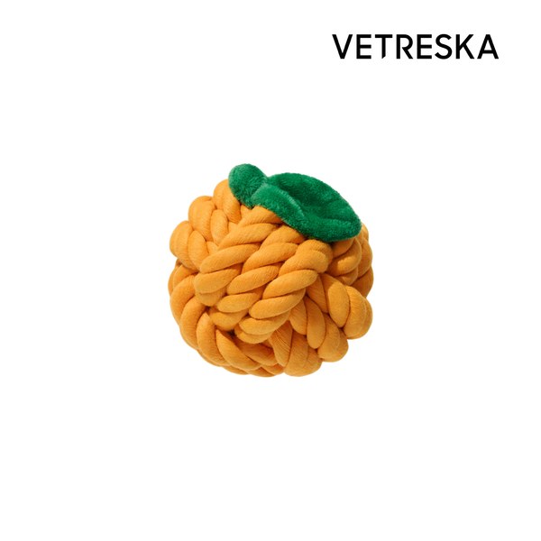 犬用繩結玩具 - 橘子