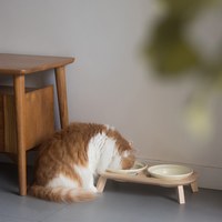 福利品專區 - 木作分體陶瓷寵物碗